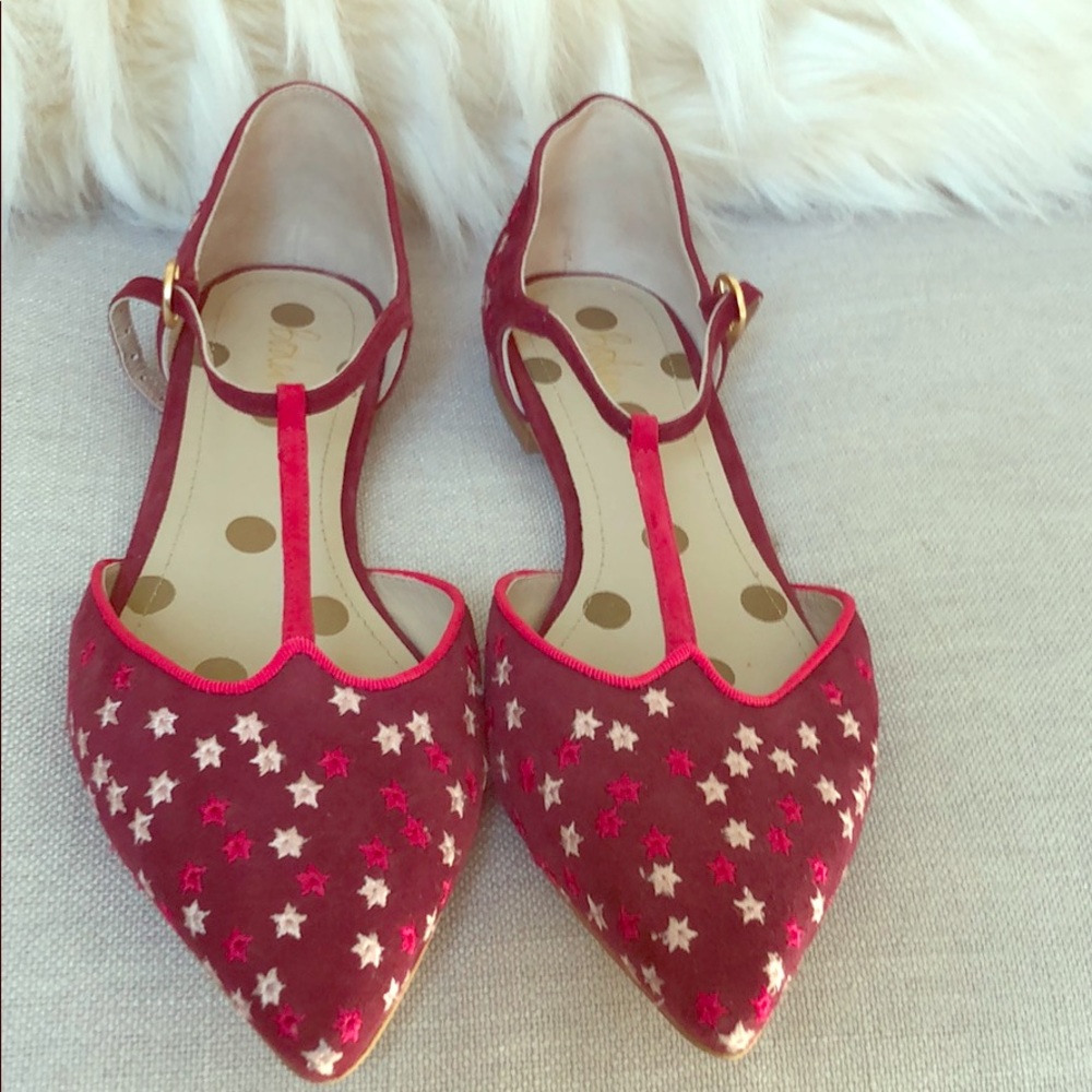 LIKE NEW!  Pink Boden t-strap flats